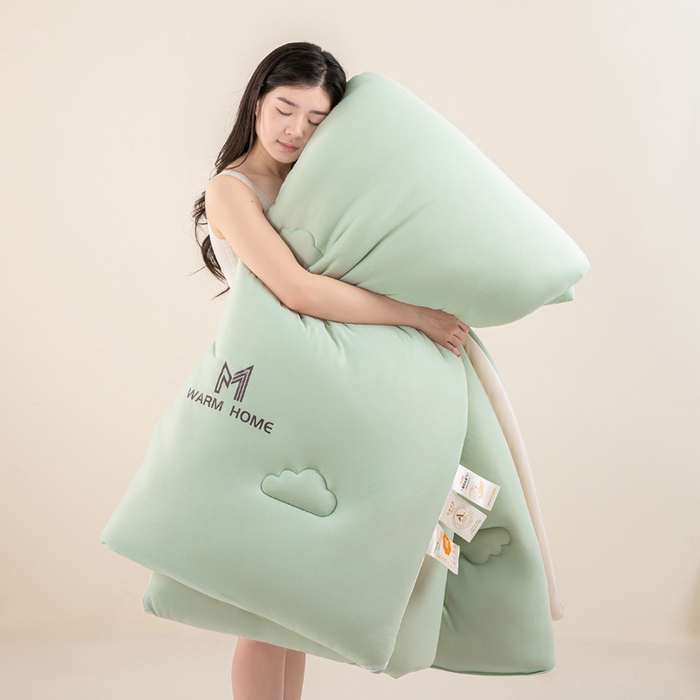 91家纺网 家纺一手货源 找家纺 憨豆家纺 2026新款针织棉云朵被星球深睡眠秋冬保暖被子春秋被云柔大豆被冬被四季被芯（含买家秀） 深睡眠-山野青