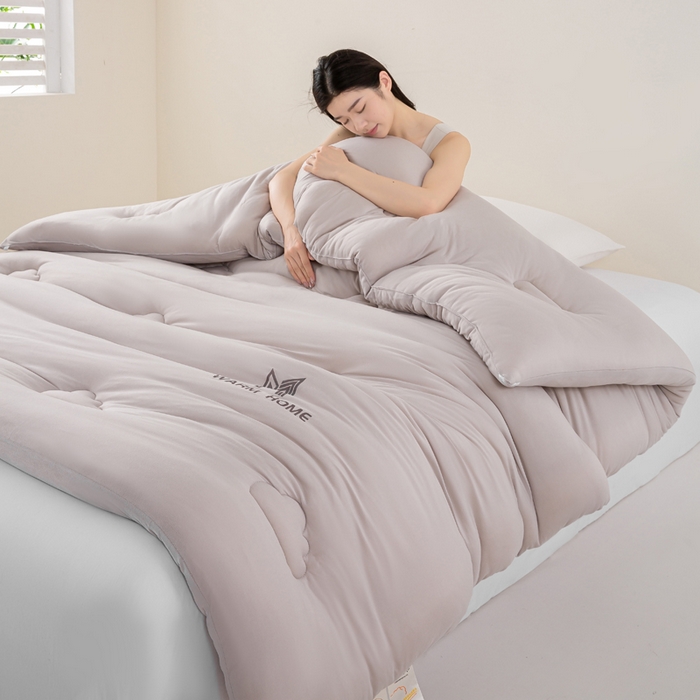 91家纺网 家纺一手货源 找家纺 憨豆家纺 2026新款针织棉云朵被星球深睡眠秋冬保暖被子春秋被云柔大豆被冬被四季被芯（含买家秀） 深睡眠-青空灰