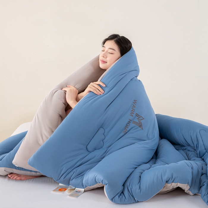 91家纺网 家纺一手货源 找家纺 憨豆家纺 2026新款针织棉云朵被星球深睡眠秋冬保暖被子春秋被云柔大豆被冬被四季被芯（含买家秀） 深睡眠-深山蓝