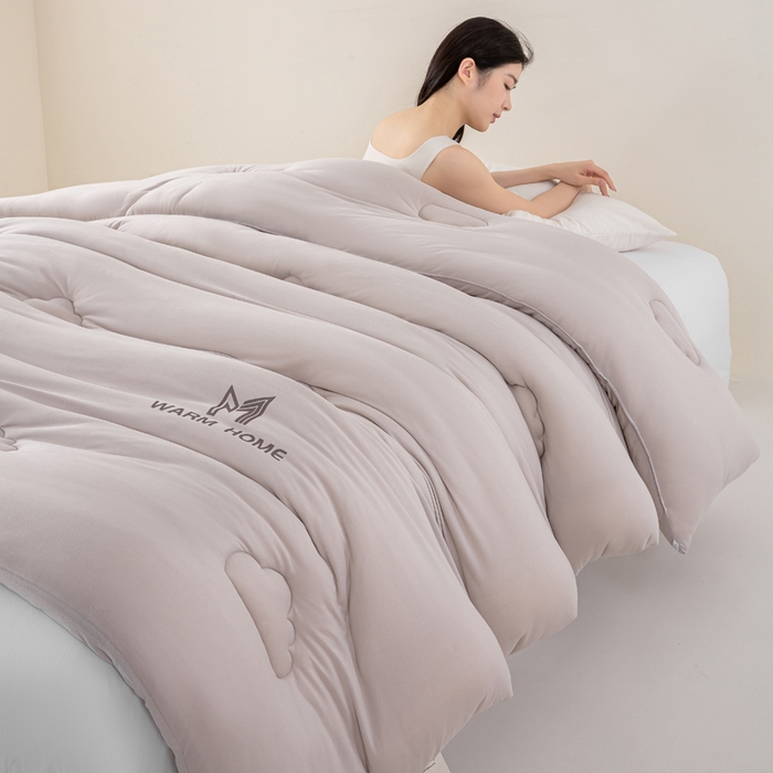 91家纺网 家纺一手货源 找家纺 憨豆家纺 2026新款针织棉云朵被星球深睡眠秋冬保暖被子春秋被云柔大豆被冬被四季被芯（含买家秀） 深睡眠-青空灰