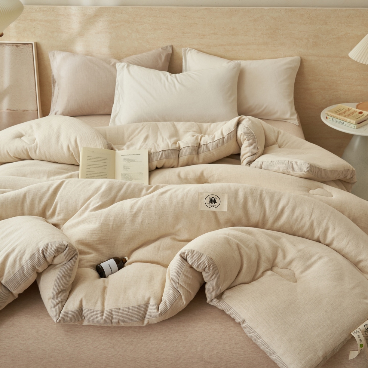 91家纺网 家纺一手货源 找家纺 （总）恬思语家纺 2025秋冬新品棉麻立体大豆冬被