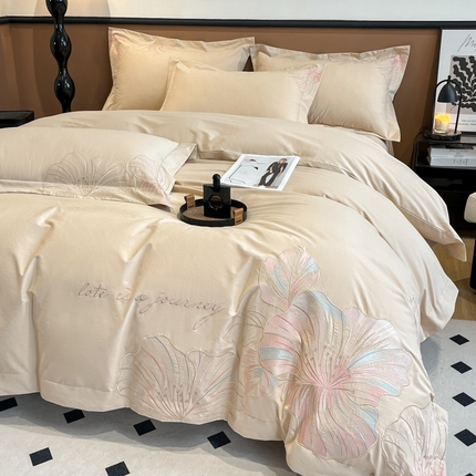 桃园 2025新款纯棉全棉长绒棉磨毛四件套不掉毛-华尔兹 （高端礼盒） 华尔兹-香槟