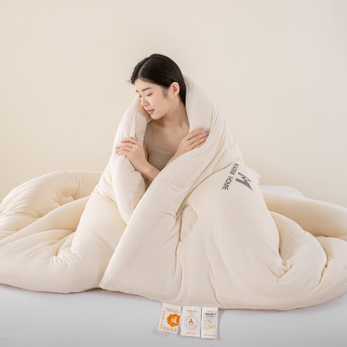 91家纺网 家纺一手货源 找家纺 憨豆家纺 2026新款针织棉云朵被星球深睡眠秋冬保暖被子春秋被云柔大豆被冬被四季被芯（含买家秀） 深睡眠-云朵白