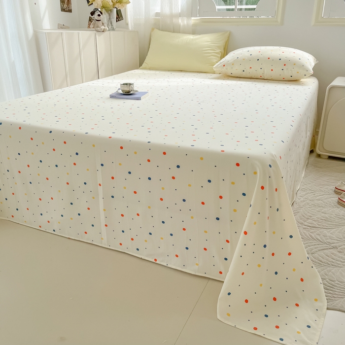 91家纺网 家纺一手货源 找家纺 繁花家居 2025软爆高克重水洗棉床单床笠单件 学生季跑量款 奶盖波波