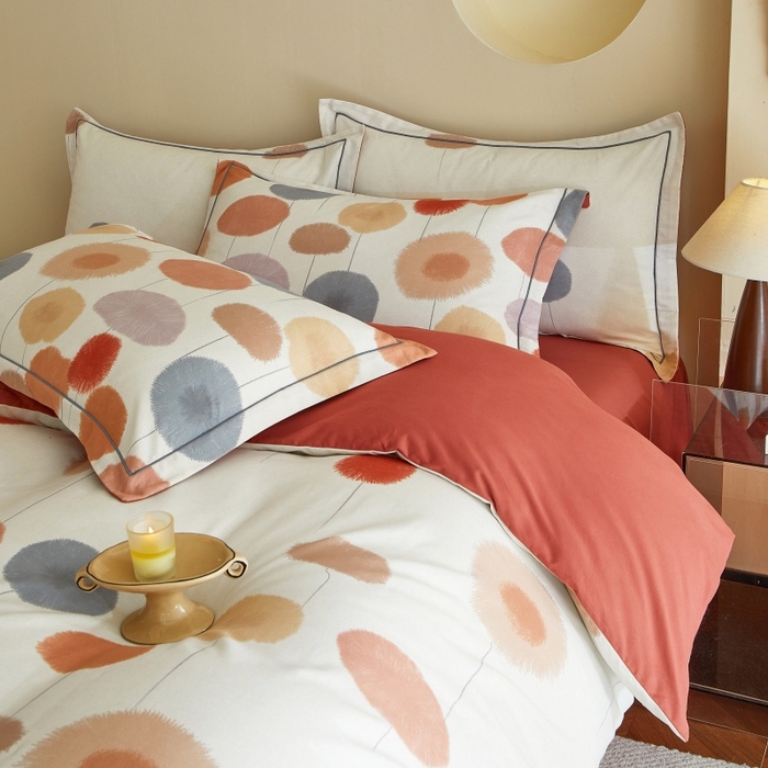 91家纺网 家纺一手货源 找家纺 沐白家居 2025新款全棉生态磨毛四件套蒸蒸日上