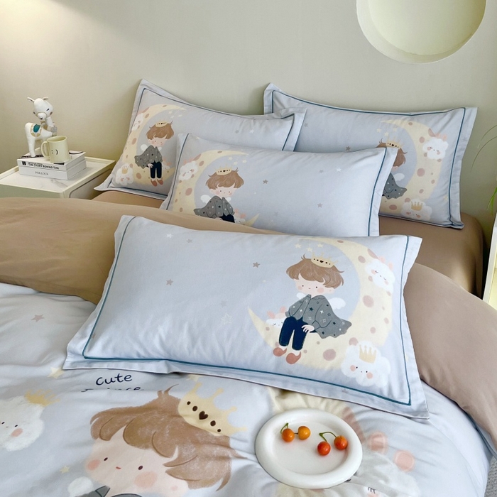 91家纺网 家纺一手货源 找家纺 沐白家居 2025新款全棉生态磨毛四件套小王子