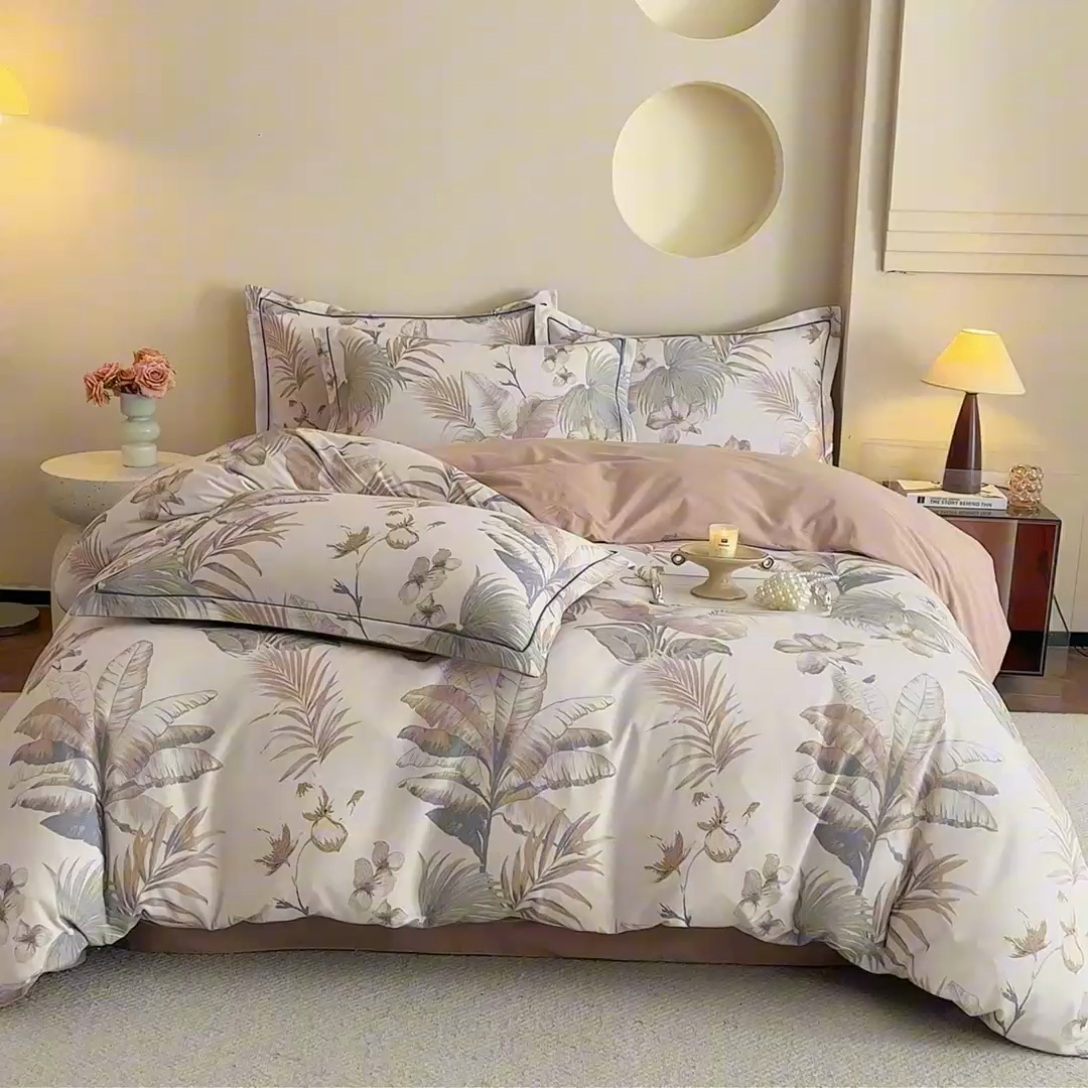 91家纺网 家纺一手货源 找家纺 沐白家居 2025新款全棉生态磨毛四件套庭森