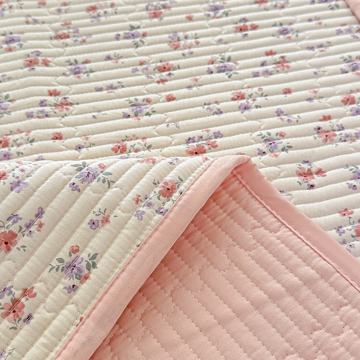 91家纺网 家纺一手货源 找家纺 橘夏家纺 2025新款全棉床盖三件套 十里飘香