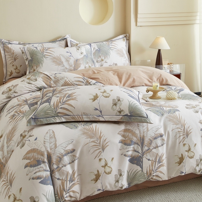 91家纺网 家纺一手货源 找家纺 沐白家居 2025新款全棉生态磨毛四件套庭森