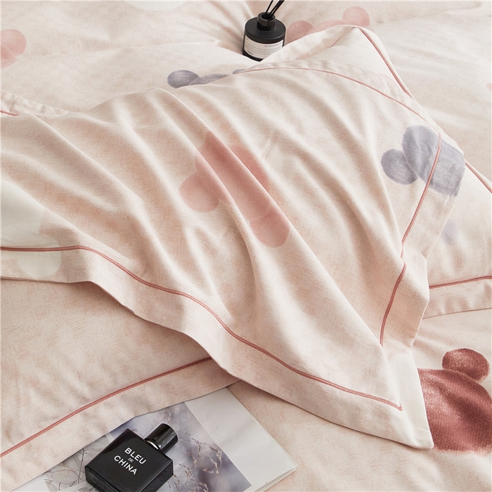 91家纺网 家纺一手货源 找家纺 沐白家居 2025新款全棉生态磨毛四件套妙妙屋-粉