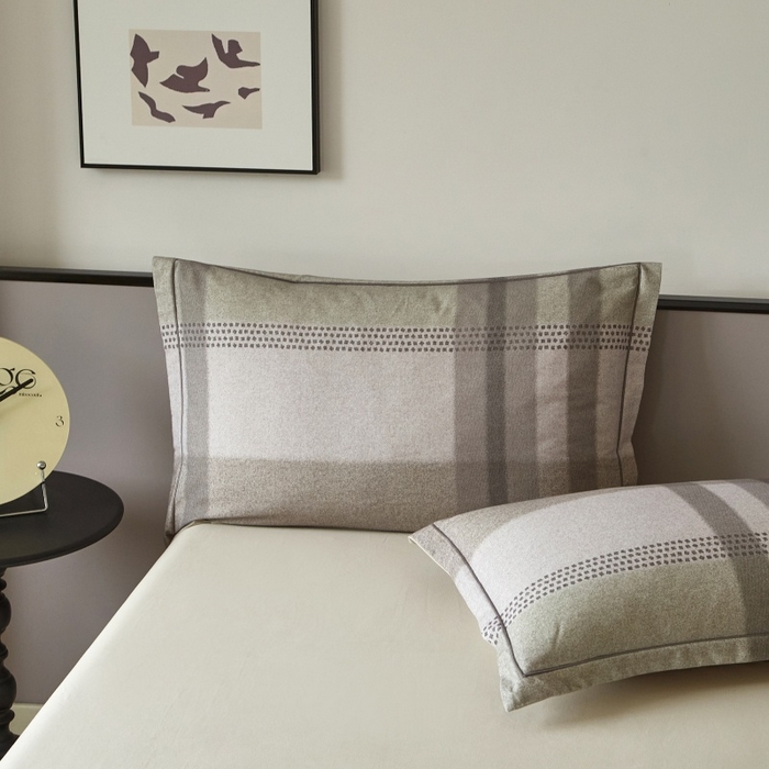 91家纺网 家纺一手货源 找家纺 沐白家居 2025新款全棉生态磨毛四件套云途-灰