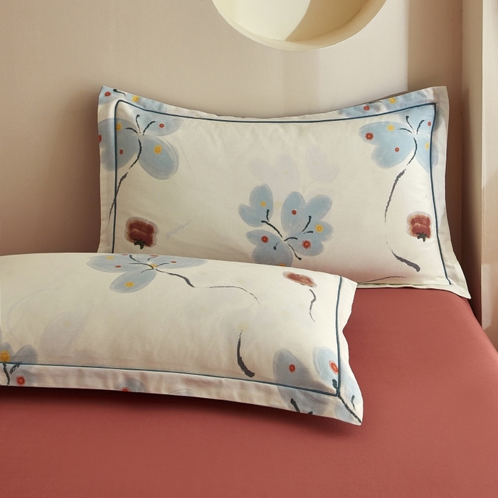 91家纺网 家纺一手货源 找家纺 沐白家居 2025新款全棉生态磨毛四件套柿柿如意