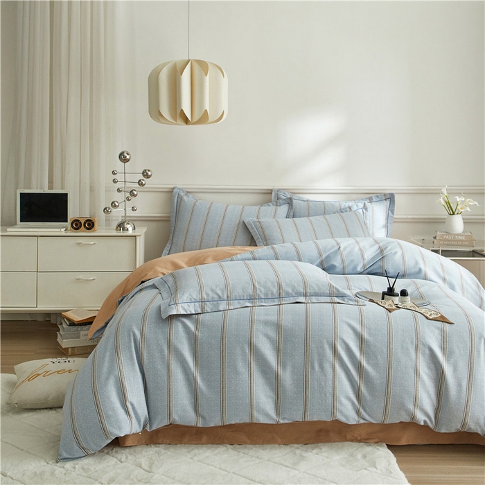 91家纺网 家纺一手货源 找家纺 沐白家居 2025新款全棉生态磨毛四件套妆海-兰