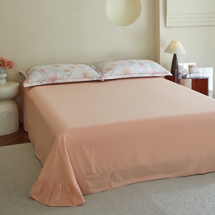 91家纺网 家纺一手货源 找家纺 沐白家居 2025新款全棉生态磨毛四件套花期