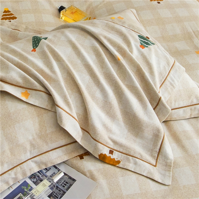 91家纺网 家纺一手货源 找家纺 沐白家居 2025新款全棉生态磨毛四件套圣诞序曲