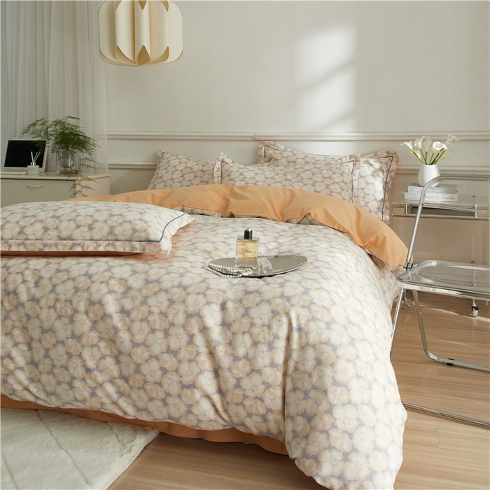 91家纺网 家纺一手货源 找家纺 沐白家居 2025新款全棉生态磨毛四件套香茗