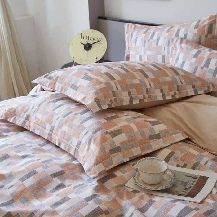 91家纺网 家纺一手货源 找家纺 沐白家居 2025新款全棉生态磨毛四件套凌川-驼