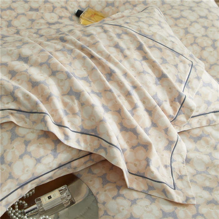 91家纺网 家纺一手货源 找家纺 沐白家居 2025新款全棉生态磨毛四件套香茗