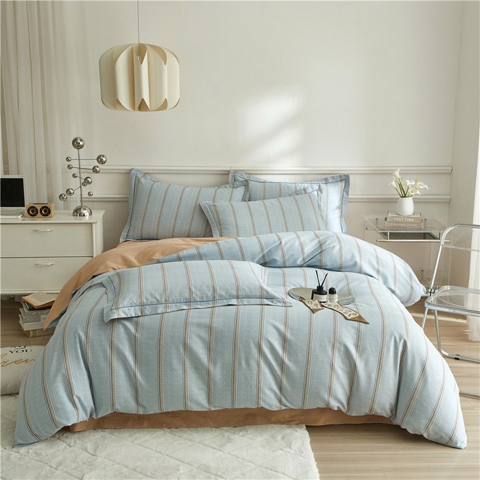 91家纺网 家纺一手货源 找家纺 沐白家居 2025新款全棉生态磨毛四件套妆海-兰