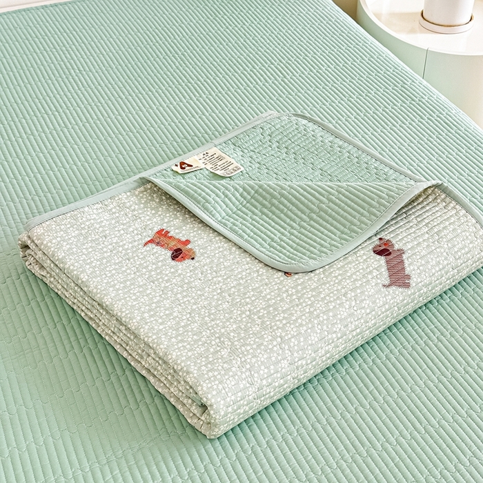 91家纺网 家纺一手货源 找家纺 橘夏家纺 2025新款全棉床盖三件套 布丁狗