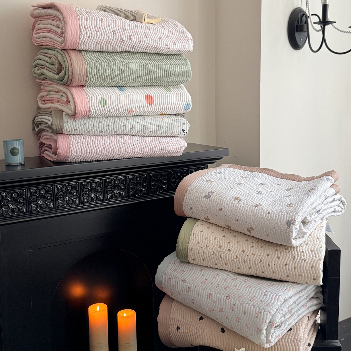 91家纺网 家纺一手货源 找家纺 麦伦家居 2025新款双面莫代尔天丝床盖 组合图仅供参考