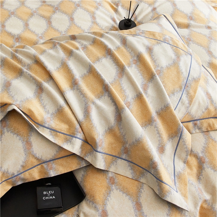 91家纺网 家纺一手货源 找家纺 沐白家居 2025新款全棉生态磨毛四件套追光