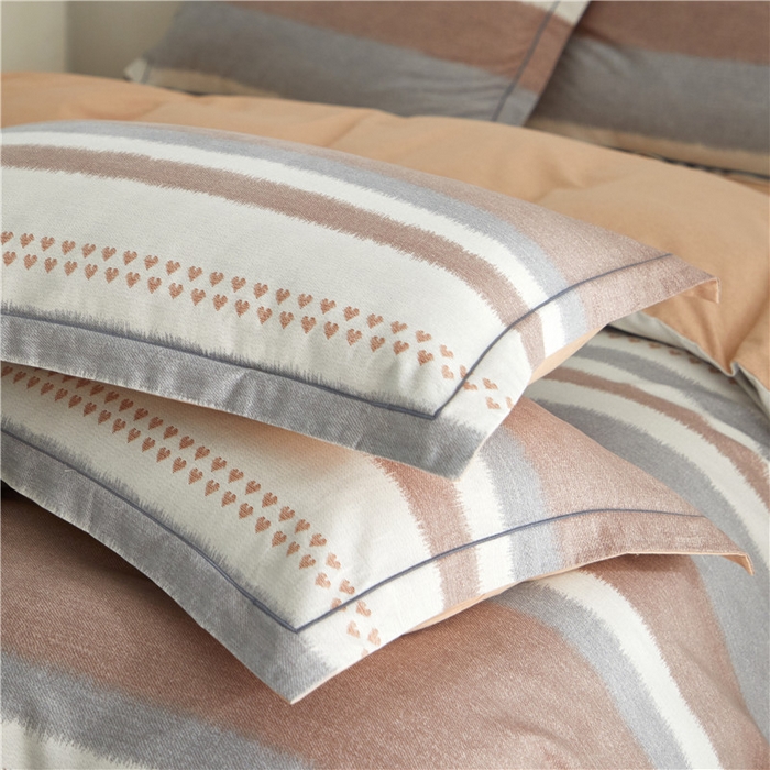 91家纺网 家纺一手货源 找家纺 沐白家居 2025新款全棉生态磨毛四件套芮心-咖