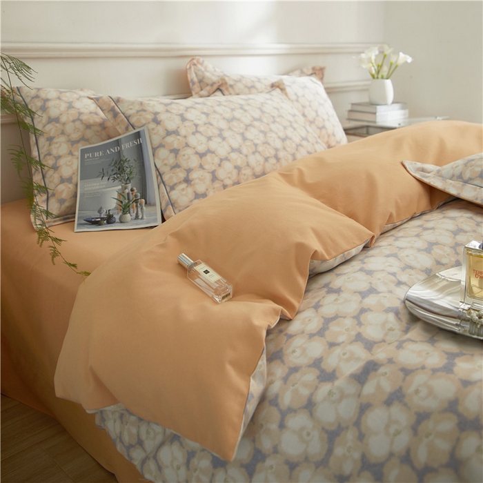 91家纺网 家纺一手货源 找家纺 沐白家居 2025新款全棉生态磨毛四件套香茗