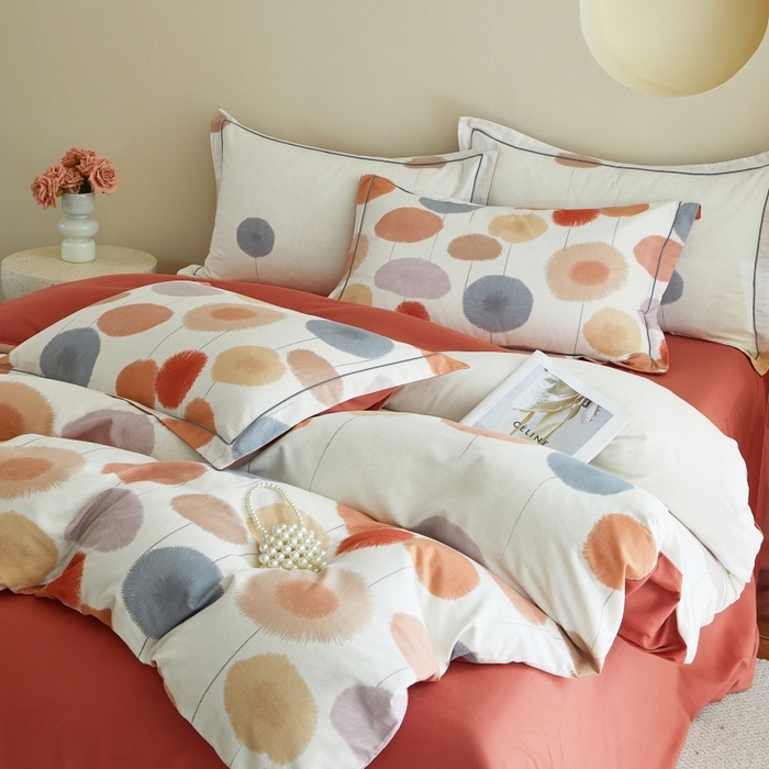 91家纺网 家纺一手货源 找家纺 沐白家居 2025新款全棉生态磨毛四件套蒸蒸日上