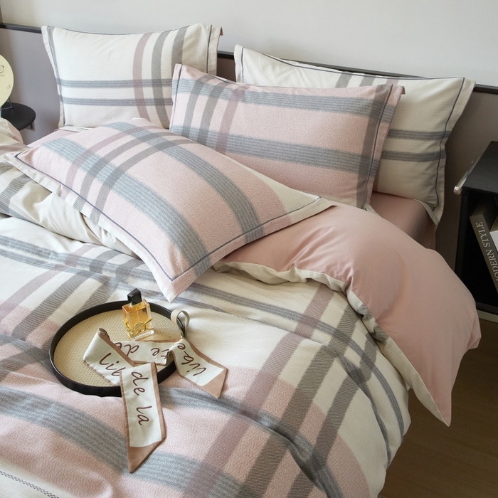 91家纺网 家纺一手货源 找家纺 沐白家居 2025新款全棉生态磨毛四件套寻山-豆沙