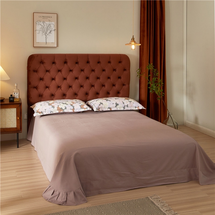 91家纺网 家纺一手货源 找家纺 沐白家居 2025新款全棉生态磨毛四件套臻爱-豆沙