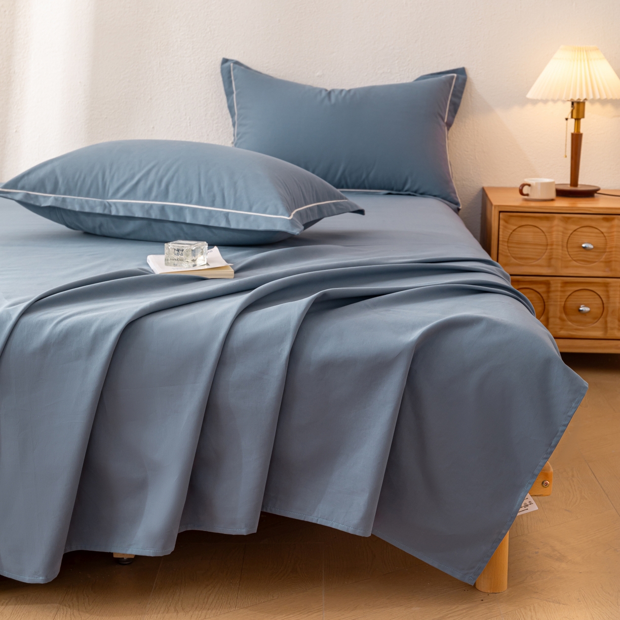 91家纺网 家纺一手货源 找家纺 （总）百寐 2025新款A类100%全棉纯色加厚磨毛加大50*80枕套40*60/48*74枕芯保护套