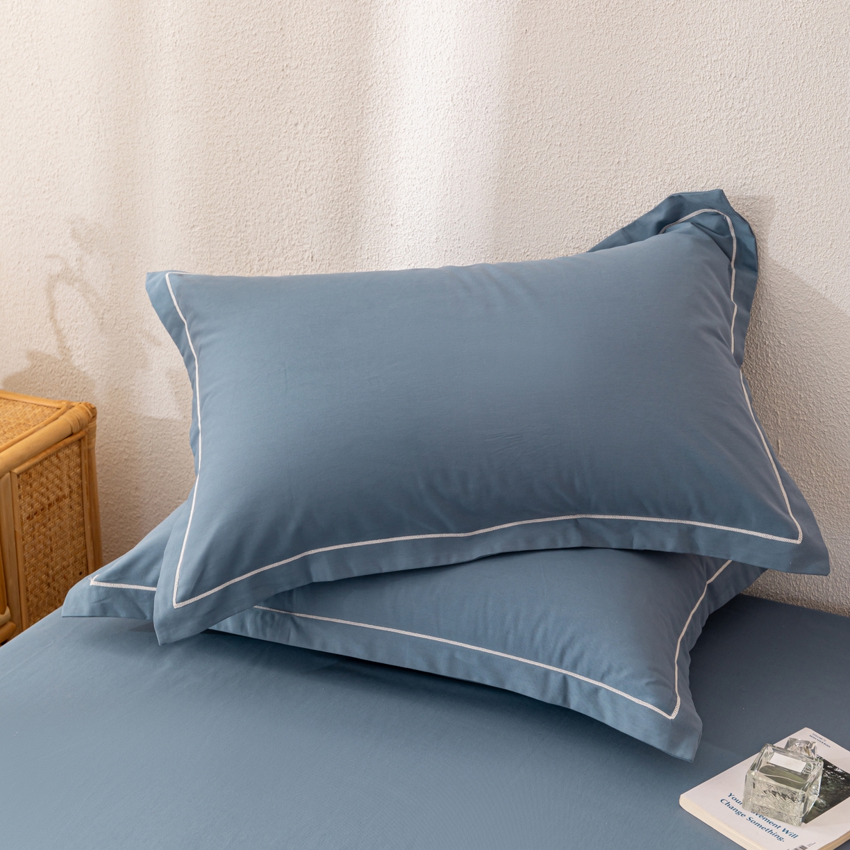 91家纺网 家纺一手货源 找家纺 （总）百寐 2025新款A类100%全棉纯色加厚磨毛加大50*80枕套40*60/48*74枕芯保护套