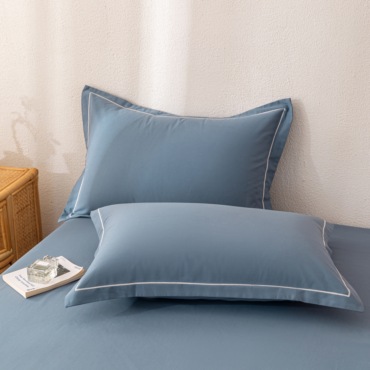 91家纺网 家纺一手货源 找家纺 （总）百寐 2025新款A类100%全棉纯色加厚磨毛加大50*80枕套40*60/48*74枕芯保护套