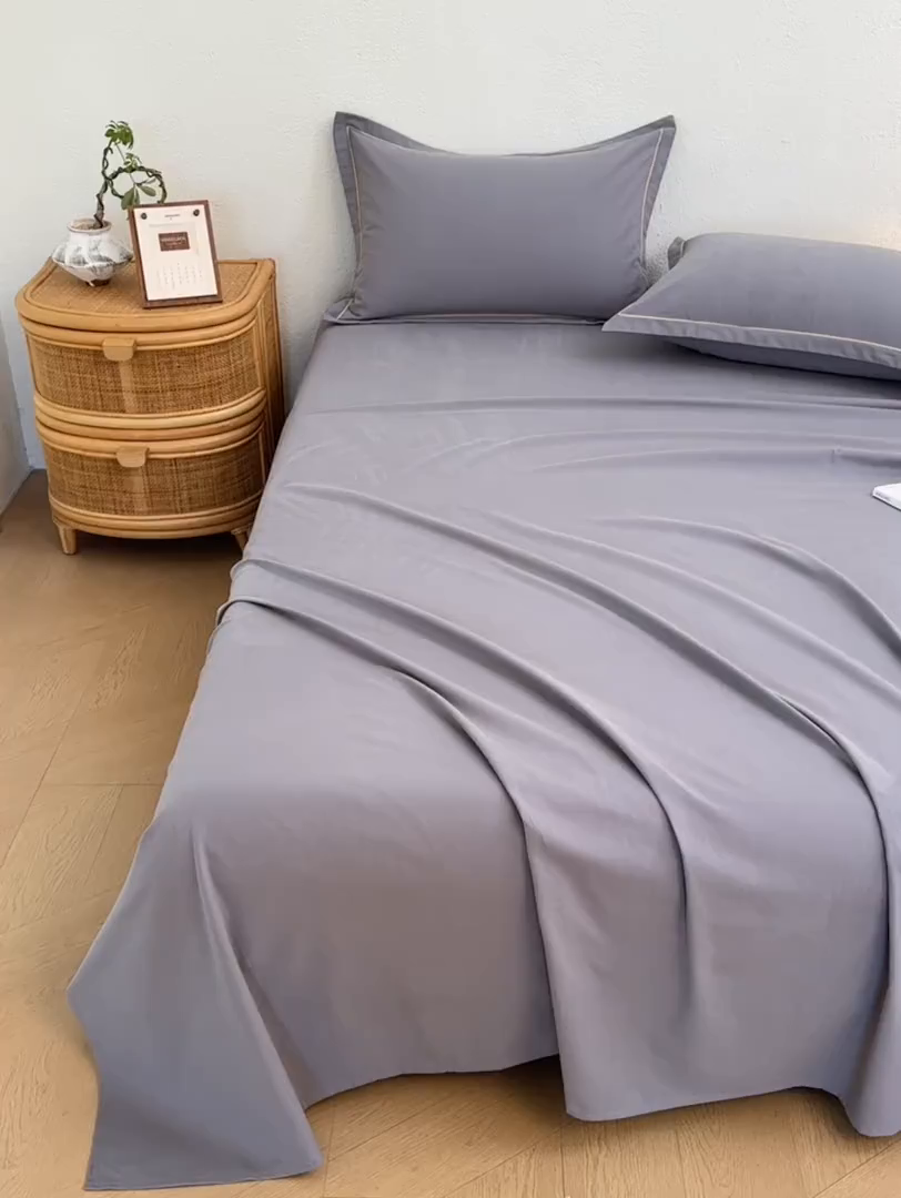 91家纺网 家纺一手货源 找家纺 百寐 2025新款A类100%全棉纯色加厚磨毛加大50*80枕套40*60/48*74枕芯保护套 磨毛-静夜灰