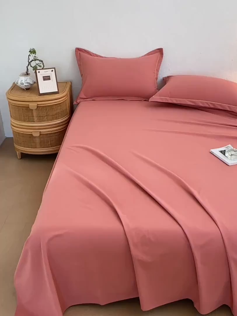 91家纺网 家纺一手货源 找家纺 百寐 2025新款A类100%全棉纯色加厚磨毛加大50*80枕套40*60/48*74枕芯保护套 磨毛-枫糖橘