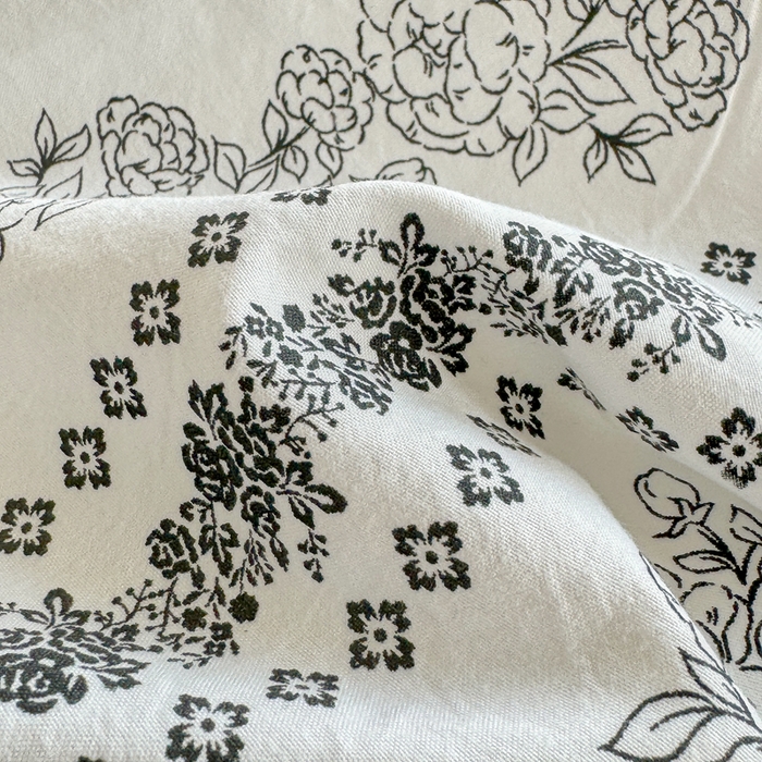 91家纺网 家纺一手货源 找家纺 芷凡家纺 2025新款水洗棉双层纱赫本风四件套-风格二 爱翩翩