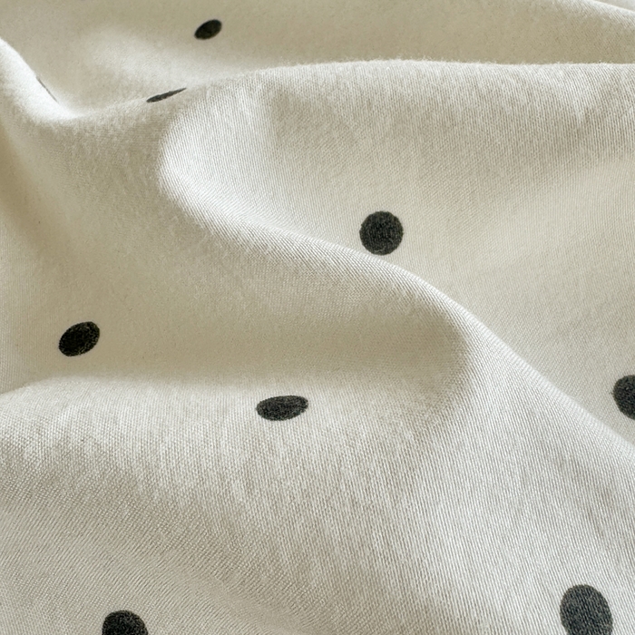 91家纺网 家纺一手货源 找家纺 芷凡家纺 2025新款水洗棉双层纱赫本风四件套-风格二 波点-米