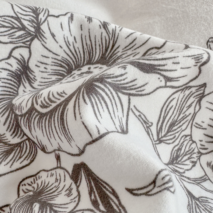 91家纺网 家纺一手货源 找家纺 芷凡家纺 2025新款水洗棉双层纱赫本风四件套-风格二 蝶恋花