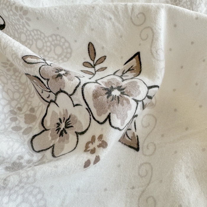 91家纺网 家纺一手货源 找家纺 芷凡家纺 2025新款水洗棉双层纱赫本风四件套-风格二 复古情怀