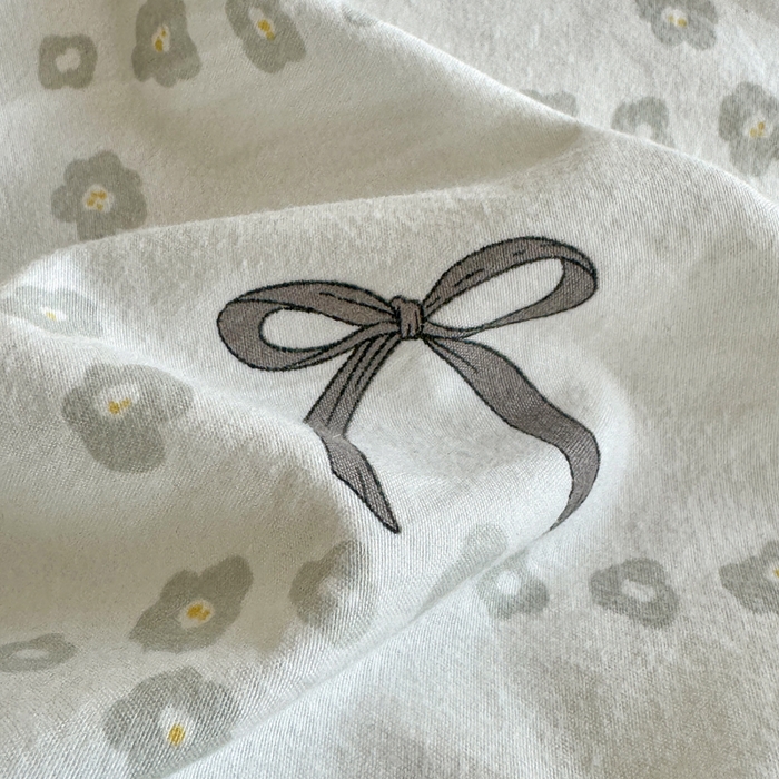 91家纺网 家纺一手货源 找家纺 芷凡家纺 2025新款水洗棉双层纱赫本风四件套-风格二 蝴蝶结