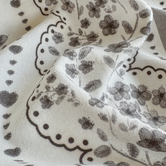 91家纺网 家纺一手货源 找家纺 芷凡家纺 2025新款水洗棉双层纱赫本风四件套-风格二 花束