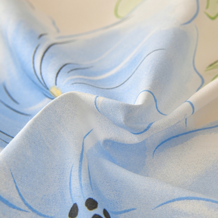 91家纺网 家纺一手货源 找家纺 宇彬家纺 2025直播新款13070全棉纯棉印花单双人被套喷气小清新简约热款学生被罩青棠涧