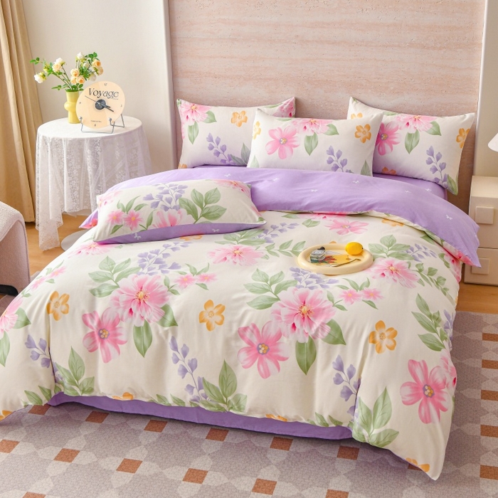 91家纺网 家纺一手货源 找家纺 宇彬家纺 2025直播新款13070全棉纯棉印花单双人被套喷气小清新简约热款学生被罩夏日