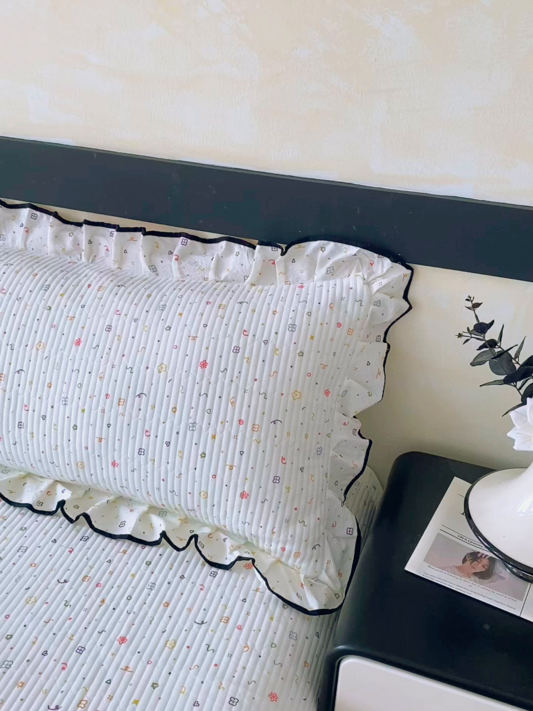 91家纺网 家纺一手货源 找家纺 雨彤家纺 2025新款A类公主风云感双层纱夹棉加长花边款枕套 小确幸-公主风