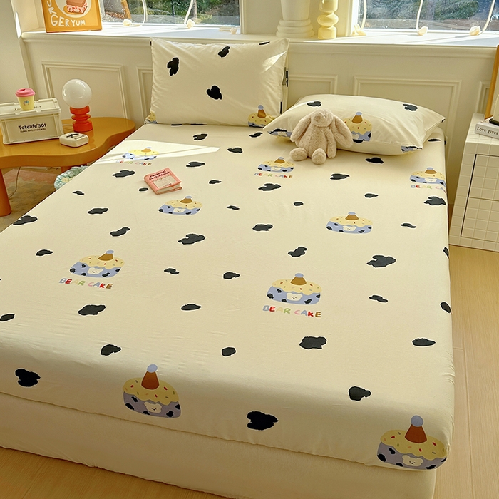 91家纺网 家纺一手货源 找家纺 希诺家居 2025新款全棉纯棉卡通小清新床笠 奶油蛋糕