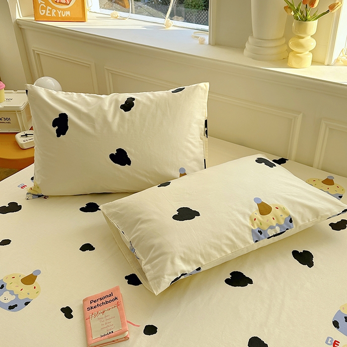 91家纺网 家纺一手货源 找家纺 希诺家居 2025新款全棉纯棉卡通小清新床笠 奶油蛋糕