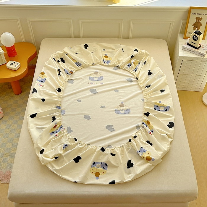 91家纺网 家纺一手货源 找家纺 希诺家居 2025新款全棉纯棉卡通小清新床笠 奶油蛋糕