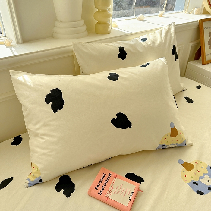 91家纺网 家纺一手货源 找家纺 希诺家居 2025新款全棉纯棉卡通小清新床笠 奶油蛋糕