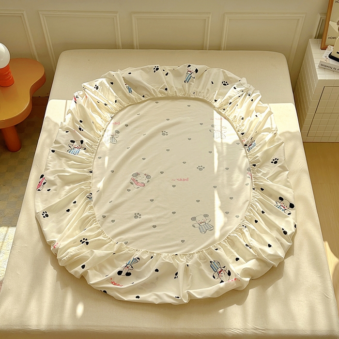 91家纺网 家纺一手货源 找家纺 希诺家居 2025新款全棉纯棉卡通小清新床笠 甜心小熊